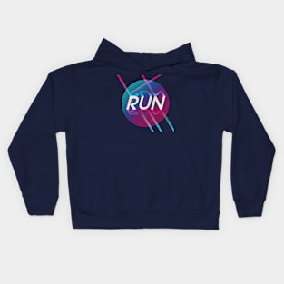 run neon lines Kids Hoodie